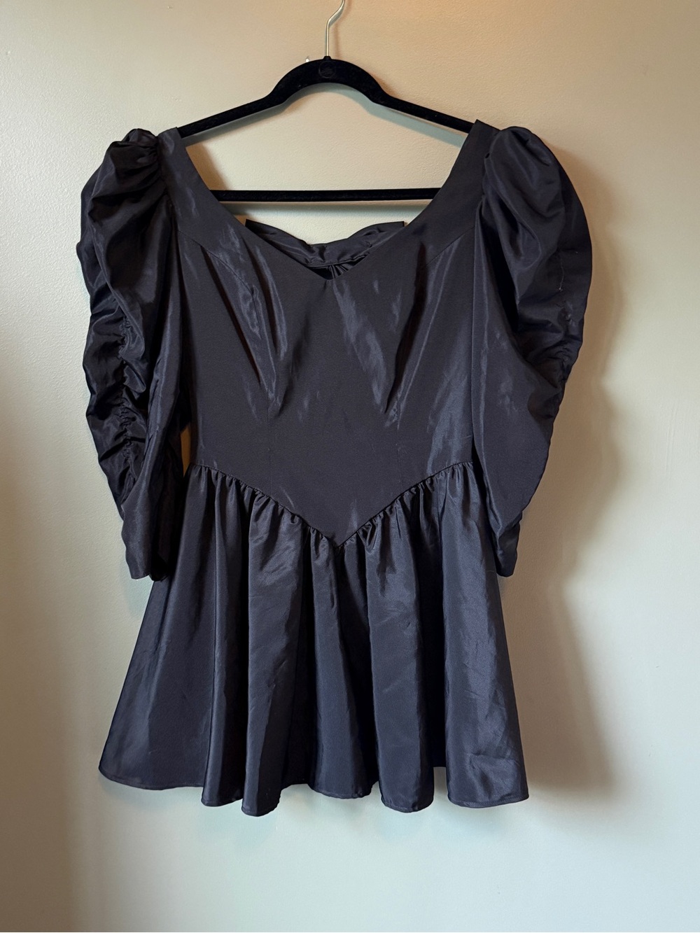 Vintage 1980s Party Dress - Puff-Sleeve Bow Back - See photos for fit